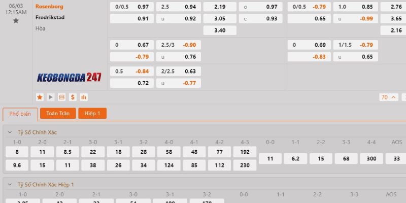 Soi kèo Rosenborg vs Fredrikstad, 00h15 ngày 3/6 - VĐQG Na Uy 10 Bảng kèo Rosenborg vs Fredrikstad